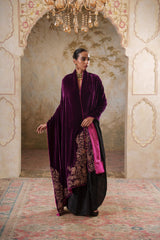 AFREEN: Purple Embroidered Duashala