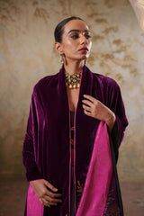 AFREEN: Purple Embroidered Duashala