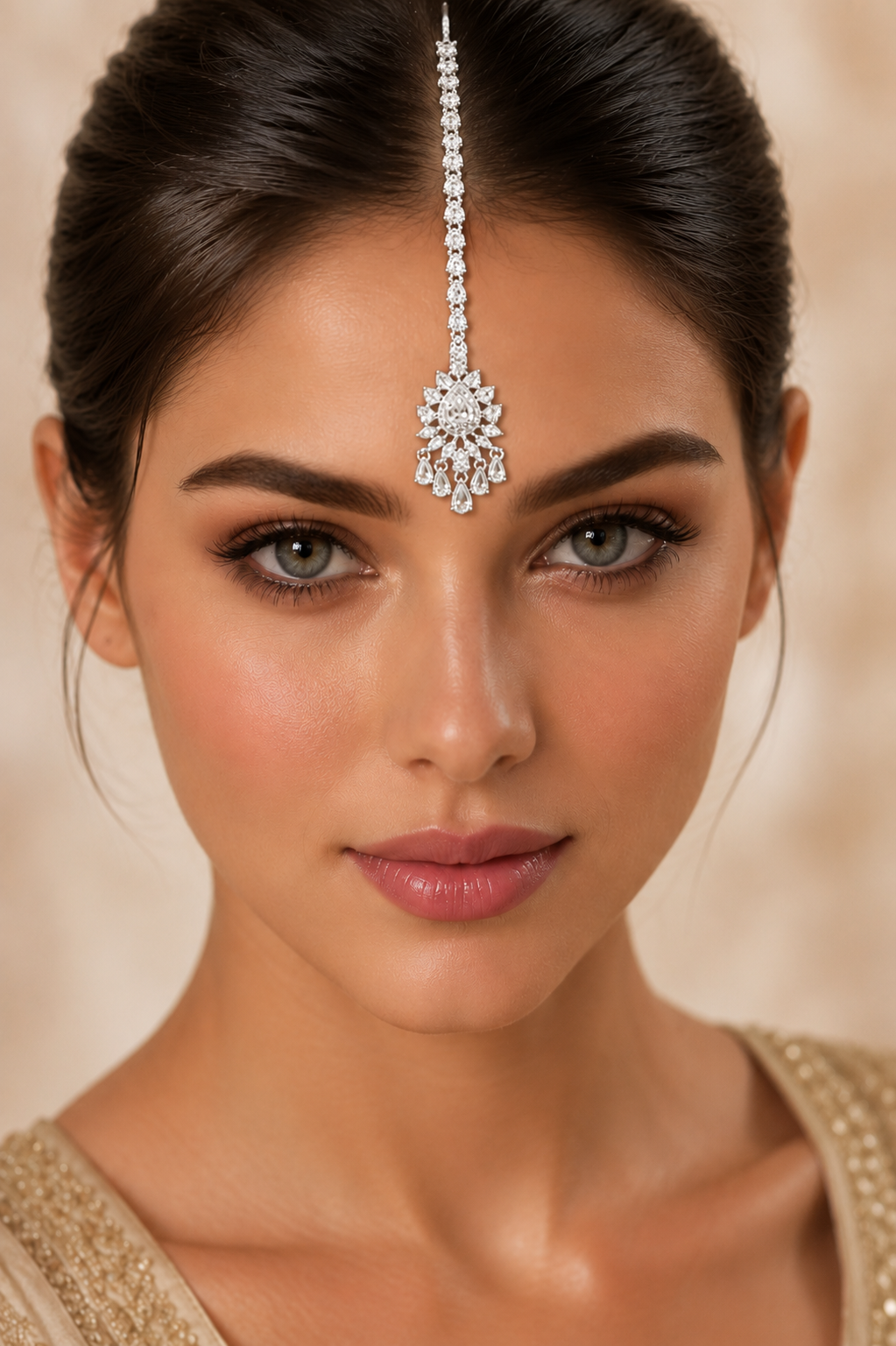 Elegant and petit diamond maangtika
