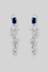 Elegant and classy diamond danglers with sapphire stone
