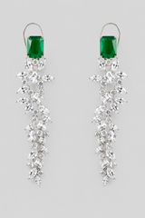 Elegant and classy diamond danglers with emerald stone