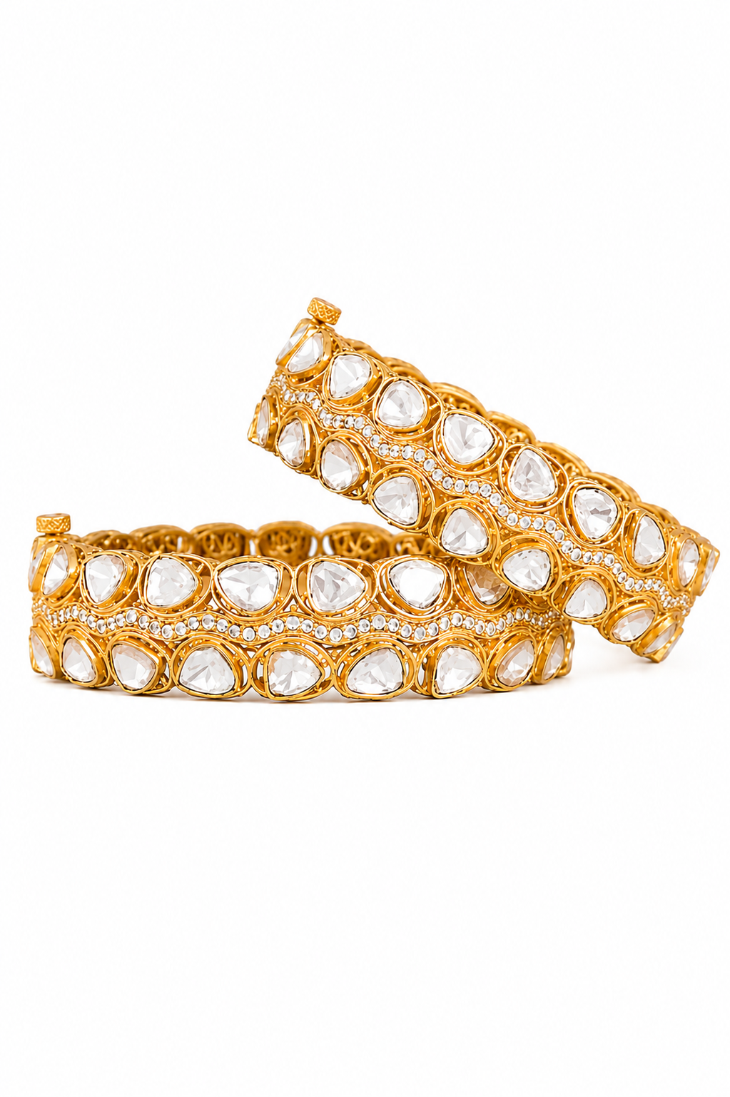 Bold and classic pair of moissanite bangles