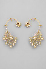 Bold and dramatic pair of kundan polki earcuffs