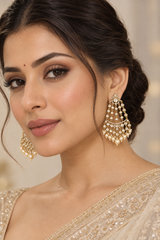 Bold and dramatic pair of kundan polki danglers