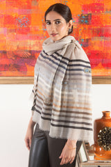 Chic Spectacle | Embroidered Wool Silk Stole