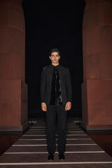 Midnight Bloom Bandhgala Set