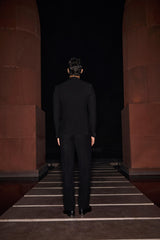 Midnight Bloom Bandhgala Set