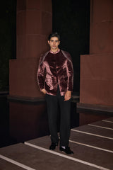 Velvet Ember Bandhgala Set