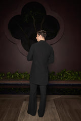 Noir Crest Nehru Jacket Set
