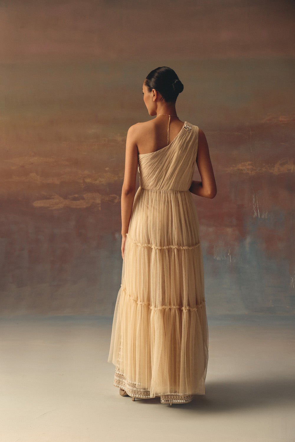 one shoulder anarkali Dress Top