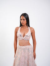 FLORAL LEHENGA IN ROSEGARDEN JAAL IN MIRRORWORK