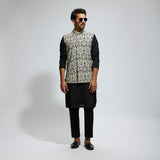 WHITE LEAF PRINTED BUNDI