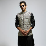 WHITE LEAF PRINTED BUNDI