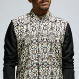 WHITE LEAF PRINTED BUNDI