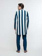 NAYAB STRIPE KURTA WITH EMBROIDERED YOKE PAIRED WITH PANTS