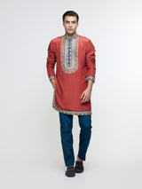 RUHAAN THREADWORK YOKE EMBROIDERED KURTA WITH PANTS