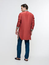 RUHAAN THREADWORK YOKE EMBROIDERED KURTA WITH PANTS