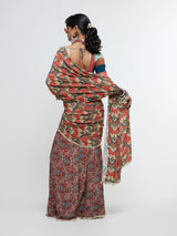AMAIRA DRAPE SAREE PAIRED WITH V NECK BLOUSE
