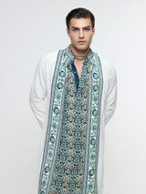 MIRZA OPEN JACKET PAIRED WITH ROLLED UP KURTA & PANTS