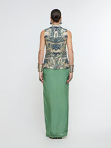 AMARA WAIST COAT PAIRED WITH HIGH SLIT SKIRT