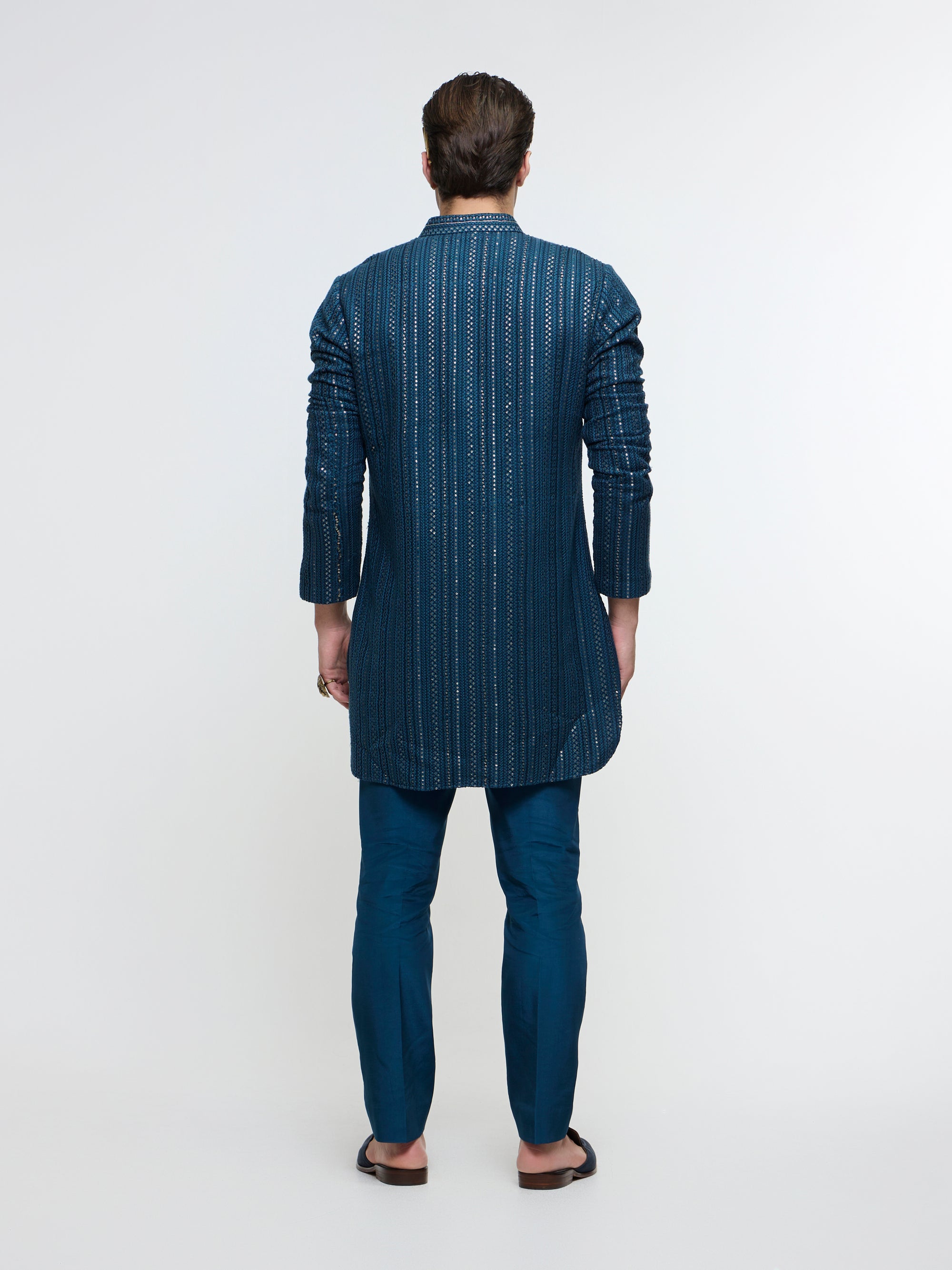 ZAYAN BLUE LUCKNOWI KURTA