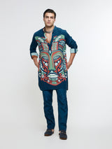 MIDNIGHT BLUE ROLLED UP KURTA