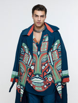 MIDNIGHT BLUE MASK TRENCH COAT