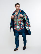 MIDNIGHT BLUE MASK TRENCH COAT