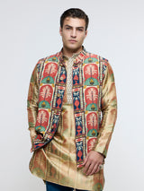 MEHRAB BUNDI PAIRED WITH METALLIC KURTA & PANTS
