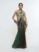 NAYAB WAIST COAT PAIRED WITH DRAPE SAREE