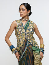 NAYAB WAIST COAT PAIRED WITH DRAPE SAREE