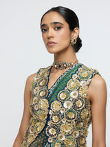 NAYAB WAIST COAT PAIRED WITH DRAPE SAREE