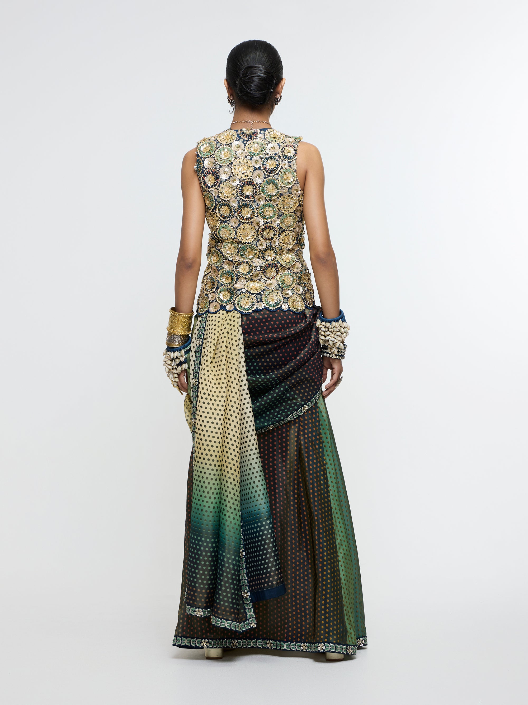 NAYAB WAIST COAT PAIRED WITH DRAPE SAREE