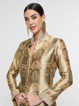 ELARA JACKET PAIRED WITH DRAPED SKIRT