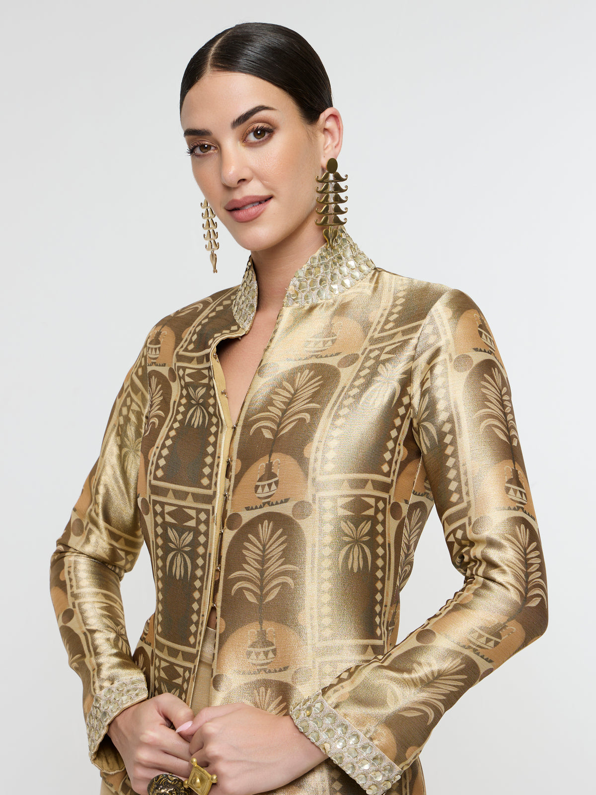 ELARA JACKET PAIRED WITH DRAPED SKIRT