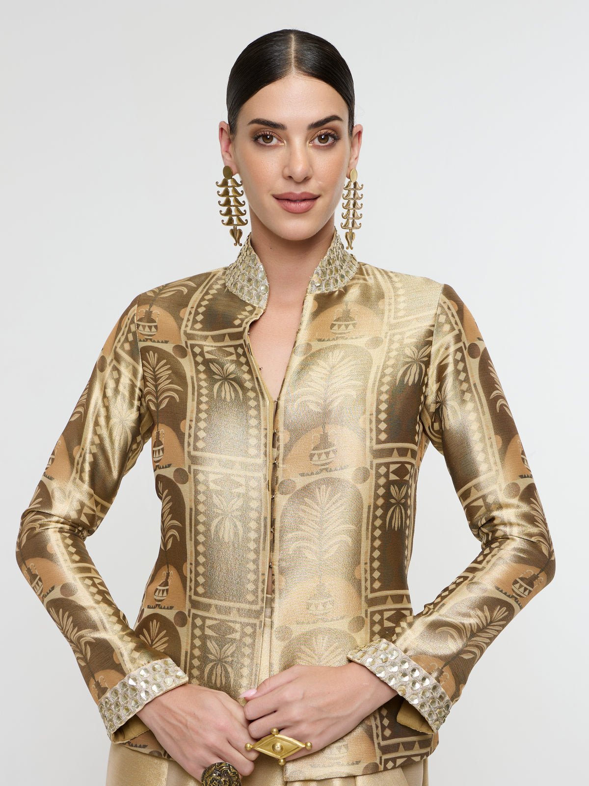 ELARA JACKET PAIRED WITH DRAPED SKIRT