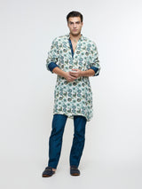 IVAAN WHITE JAAL ROLLED UP KURTA