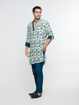 IVAAN WHITE JAAL ROLLED UP KURTA