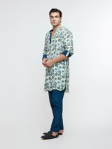 IVAAN WHITE JAAL ROLLED UP KURTA