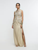 AAINA WAIST COAT WITH SLIT SKIRT