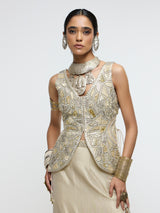 AAINA WAIST COAT WITH SLIT SKIRT