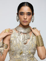 AAINA WAIST COAT WITH SLIT SKIRT
