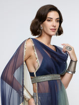 MEHER EMBELLISHED JCAPE JACKET PAIRED WITH OMBRE TOP & PANT