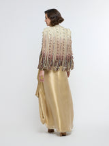 ZEENAT FRINGE JACKET PAIRED WITH CORSET & DRAPE SKIRT