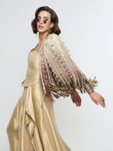 ZEENAT FRINGE JACKET PAIRED WITH CORSET & DRAPE SKIRT