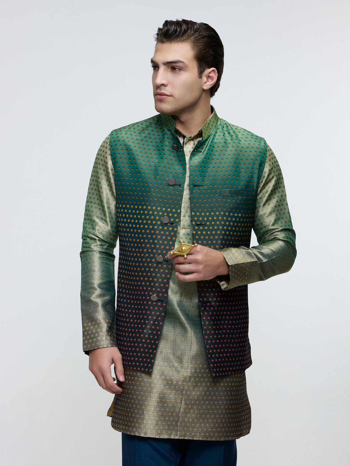 ZORAVAR : POLKA BUNDI PAIRED WITH POLKA KURTA PAIRED WITH PANTS