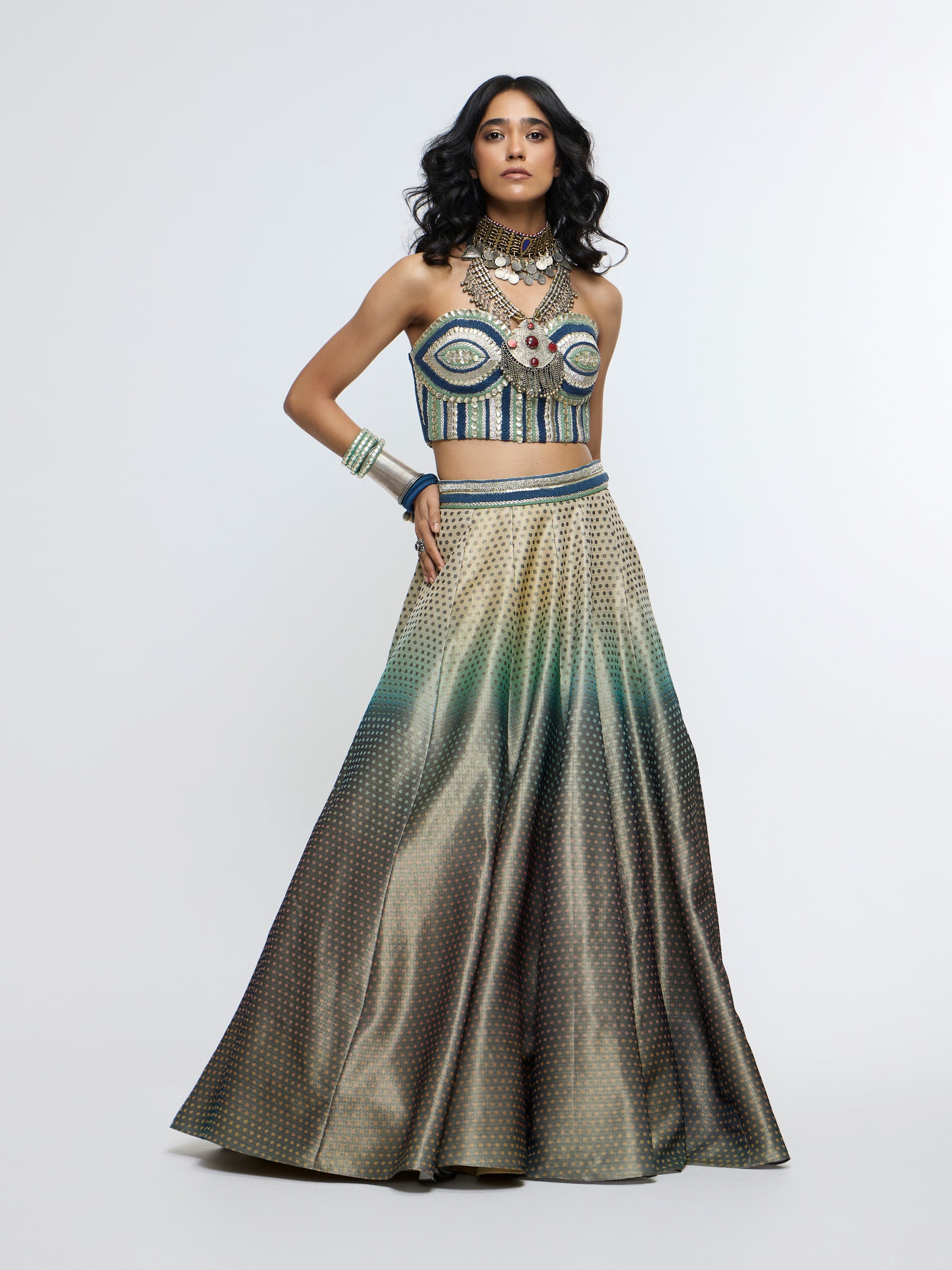 KARIYA CORSET PAIRED WITH LEHENGA