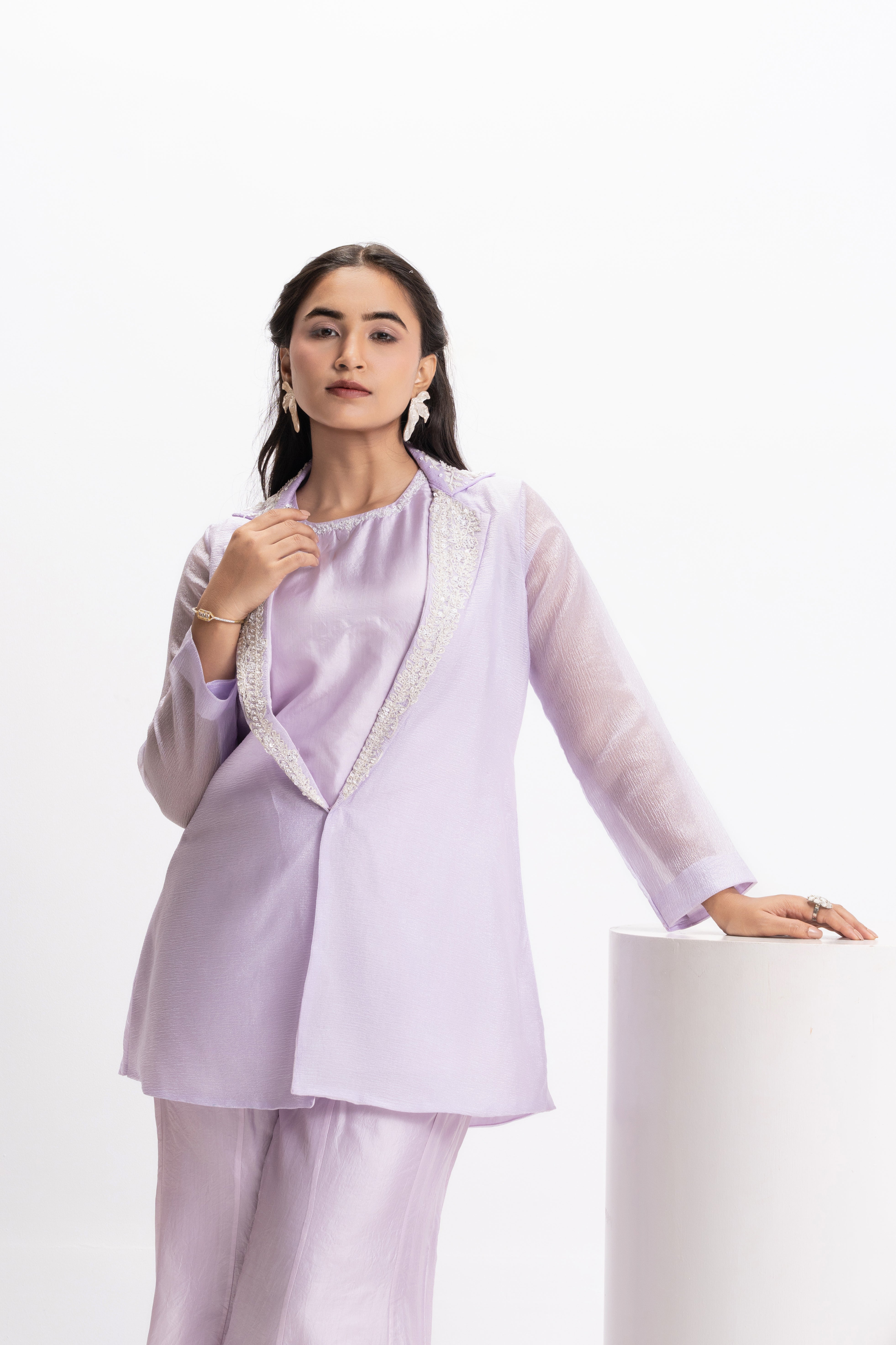 MOONFLOWER EMBROIDERED JACKET &  TROUSER SET