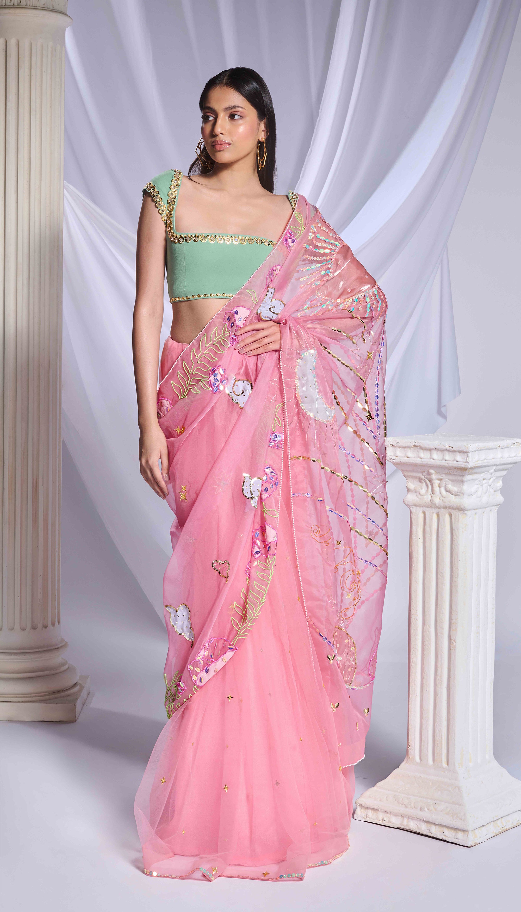 Rose Reverie saree set