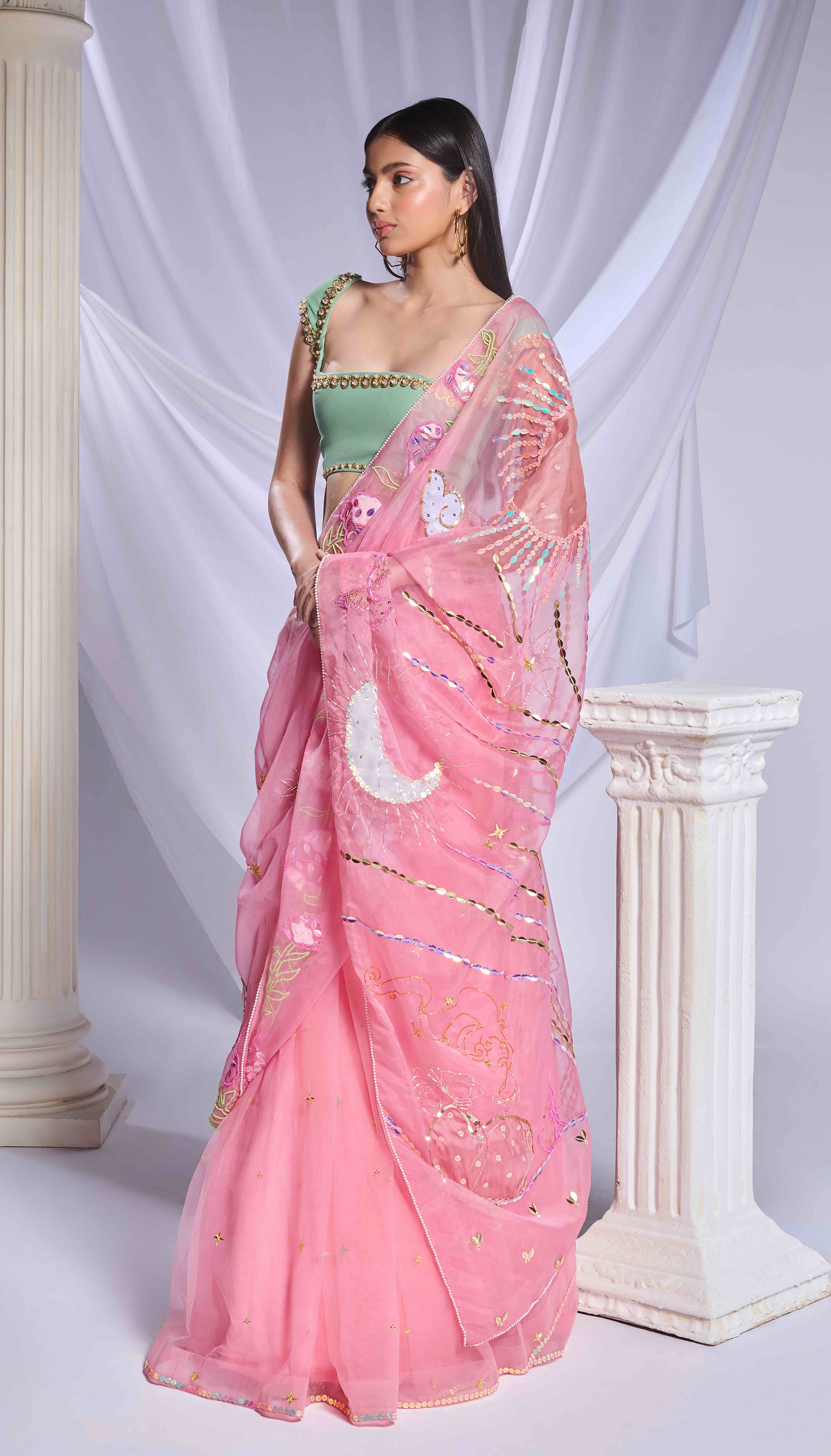 Rose Reverie saree set
